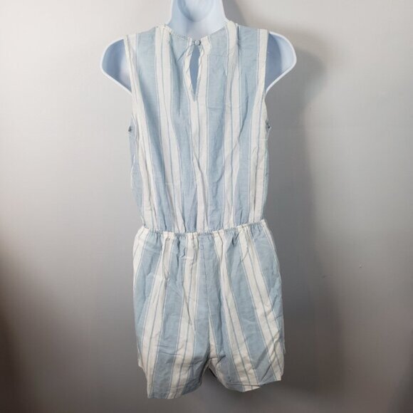 Blu Pepper Woman Short Romper Blue white embroidery Small Summer  S /  A215 - Picture 4 of 8